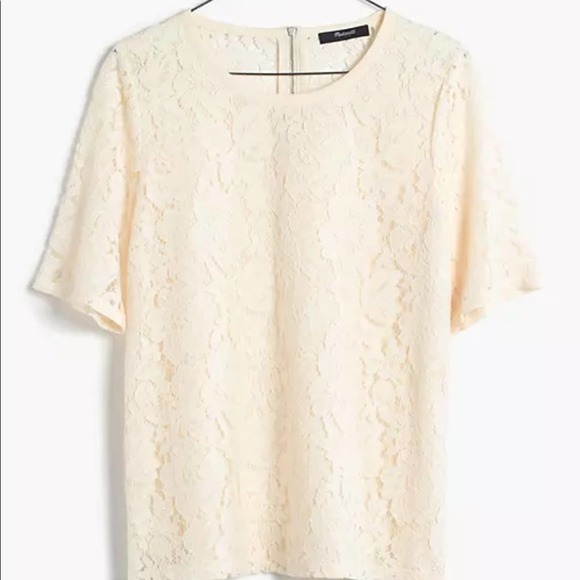 Madewell Tops - Madewell ivory lace refined tee XXS
